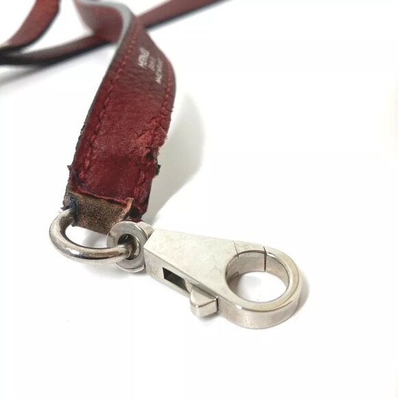 HERMES KellyHardware Pet dog dog dog Lead Leather wine-red/SilverHardware - Picture 7 of 9